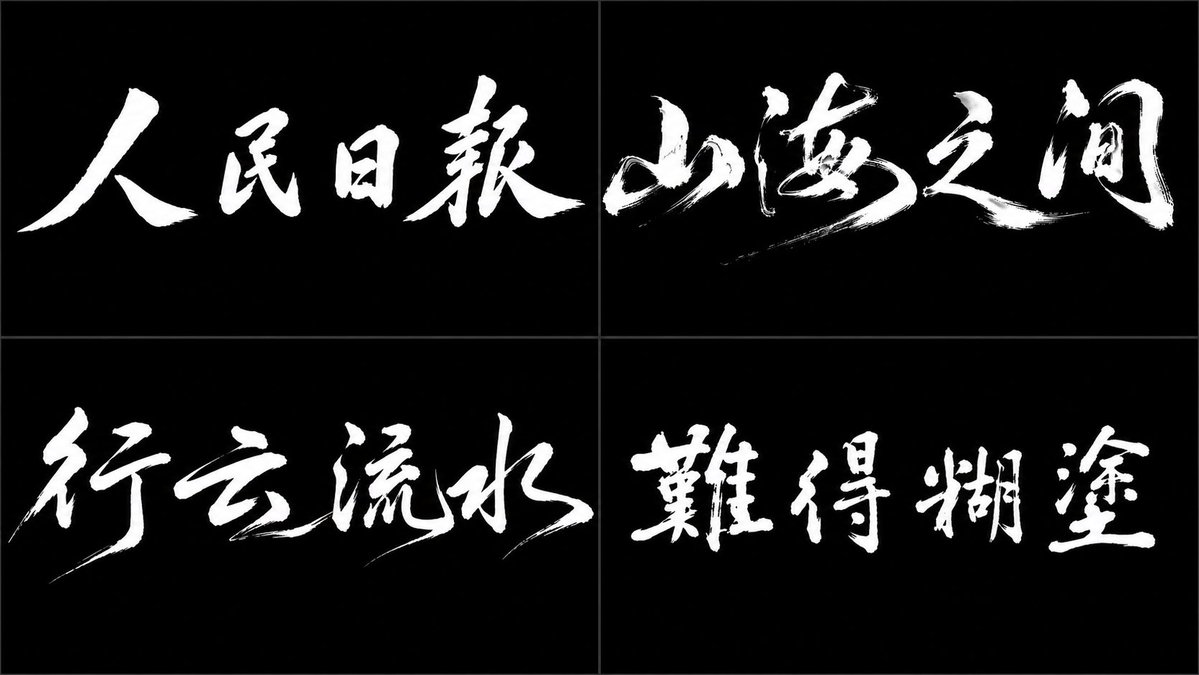 毛笔字 参考图