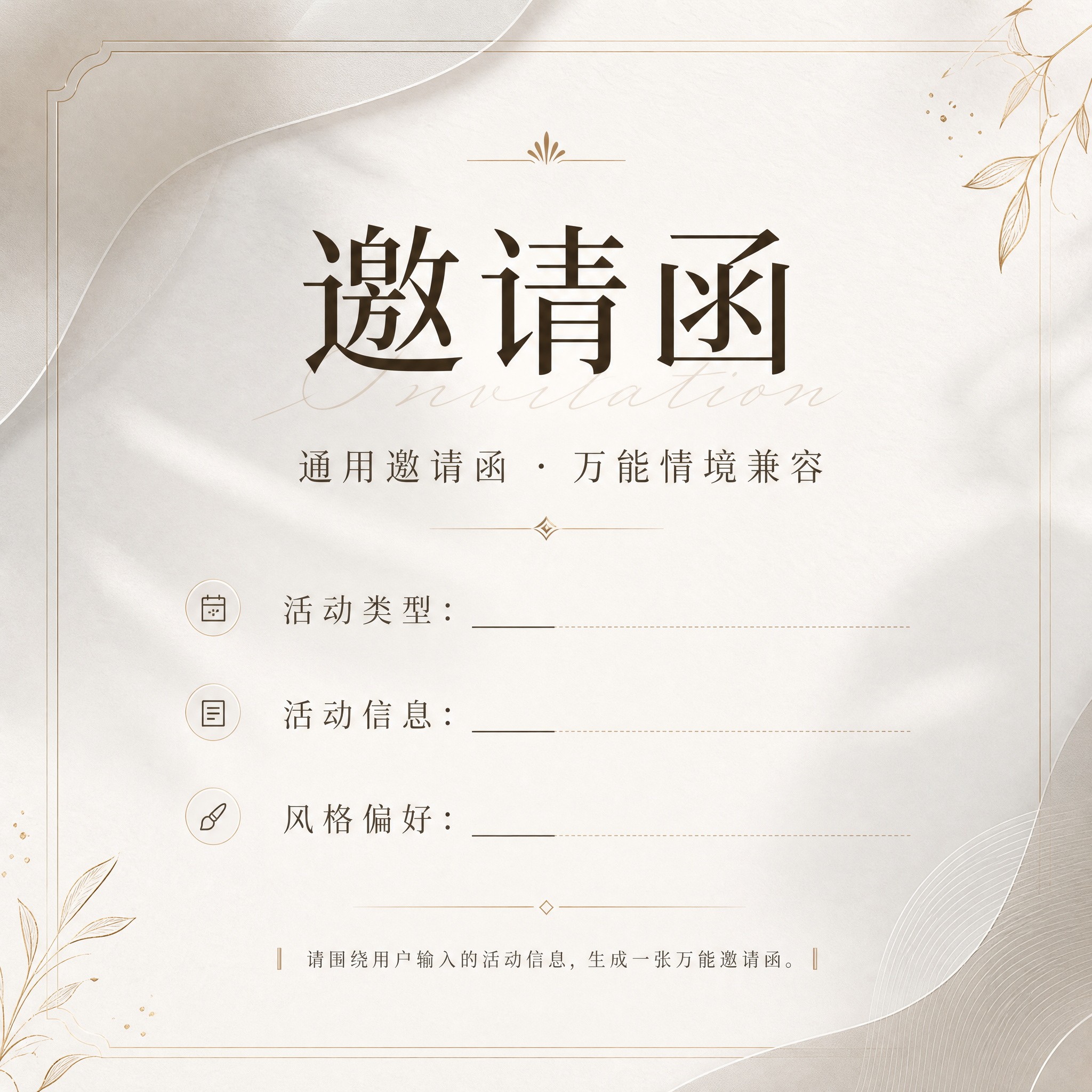 #46 通用邀请函·万能情境兼容