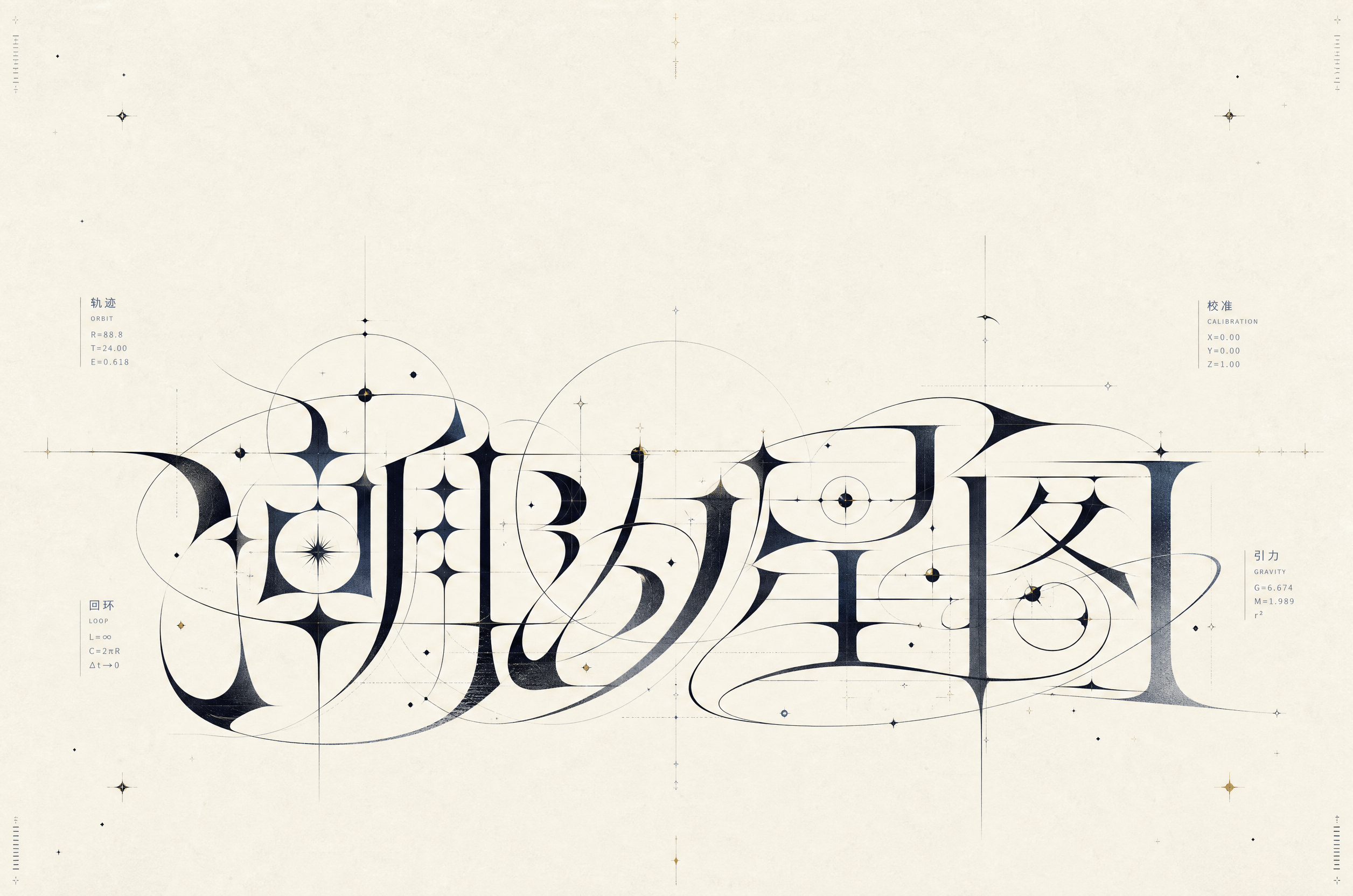 #92 曲线风格字体·双色轨道字形