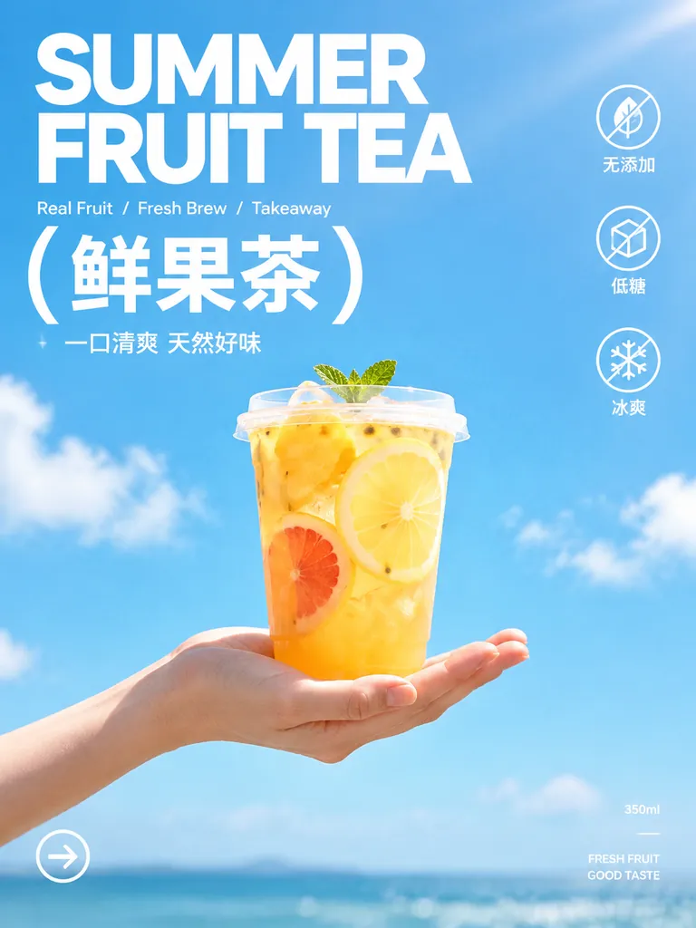 #183 掌心托举·商品广告海报·明亮天空